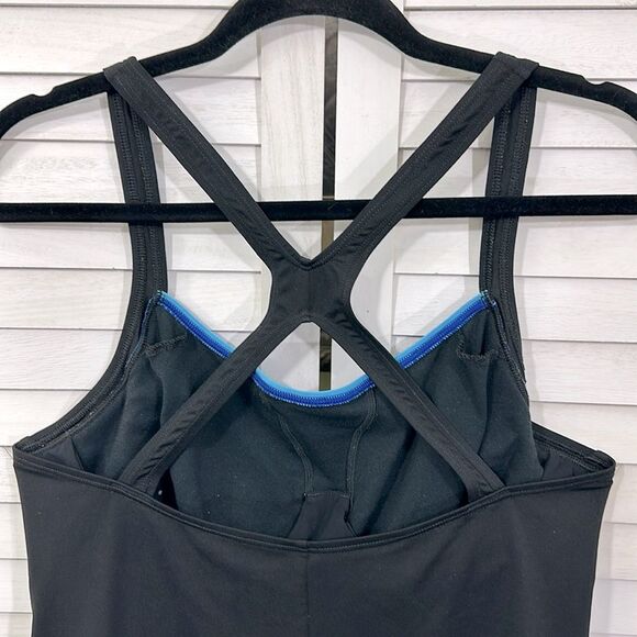 Speedo SwimDress Size 14 Racerback Black & Blue - Picture 6 of 9